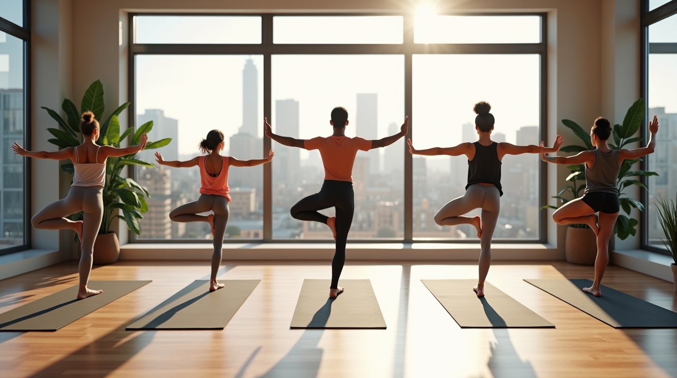 Peaceful yoga practice